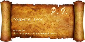Poppera Ivor névjegykártya